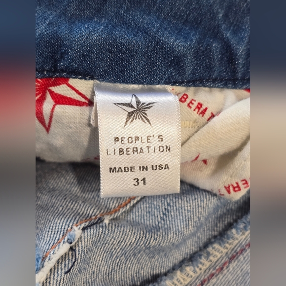 People's Liberation Kathryn Trouser Flare Denim Light Wash Blue Jeans - Picture 10 of 11